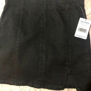 NWT Black denim Free People mini skirt sz XS